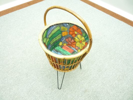 Mid-Century Sewing Basket in Bamboo, 1950s-UG-1318577