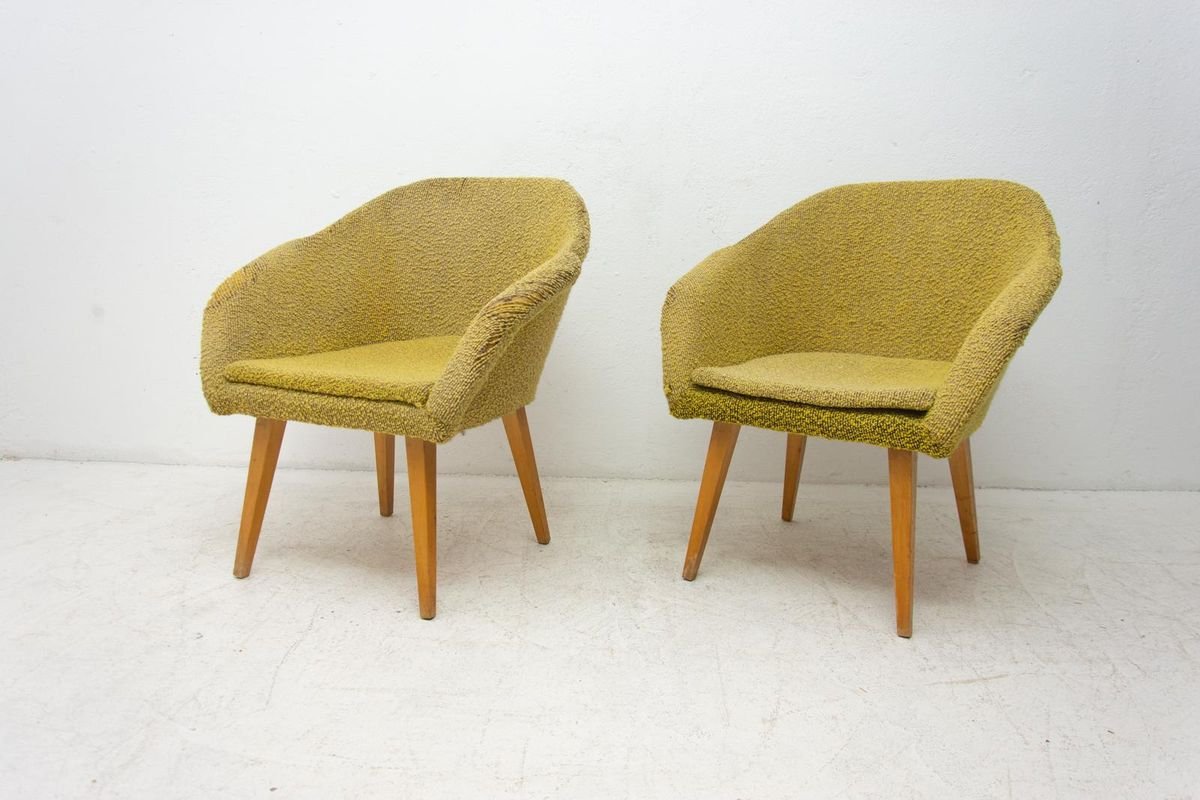 Mid-Century Shell Fiberglass Lounge Chairs, 1960s, Set of 2