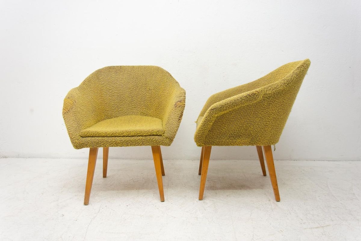 Mid-Century Shell Fiberglass Lounge Chairs, 1960s, Set of 2