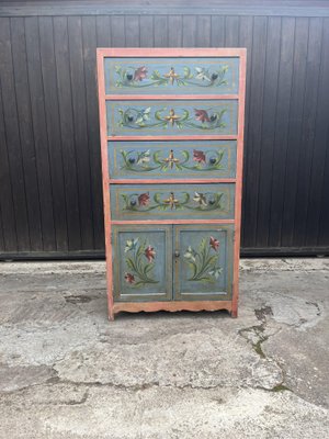 Mid-Century Sicilian Chest of Drawers with Floral Decorations, 1950s-YST-2016431