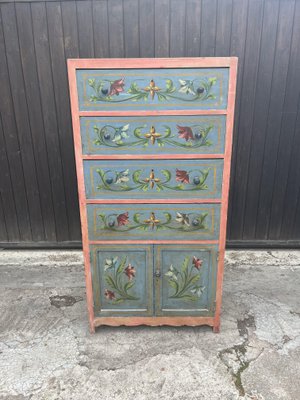 Mid-Century Sicilian Chest of Drawers with Floral Decorations, 1950s-YST-2016431