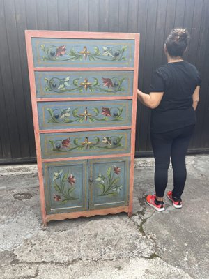 Mid-Century Sicilian Chest of Drawers with Floral Decorations, 1950s-YST-2016431