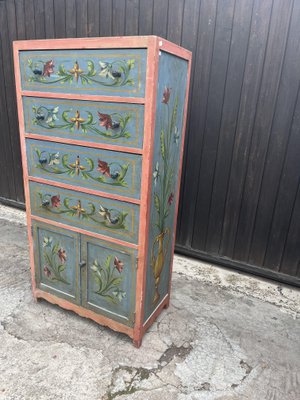 Mid-Century Sicilian Chest of Drawers with Floral Decorations, 1950s-YST-2016431