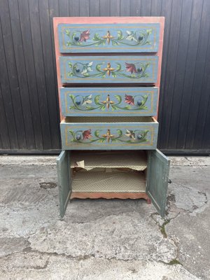 Mid-Century Sicilian Chest of Drawers with Floral Decorations, 1950s-YST-2016431