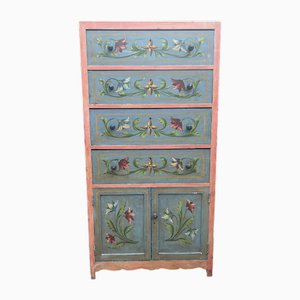 Mid-Century Sicilian Chest of Drawers with Floral Decorations, 1950s-YST-2016431