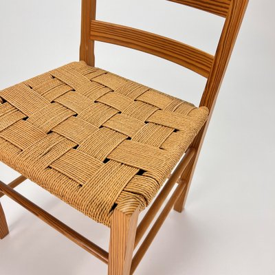 Mid-Century Side Chair in Pine and Papercord, 1960s-RMX-1385576