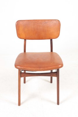 Mid-Century Side Chair in Rosewood and Patinated Leather by Gustav Bertelsen-FK-945058