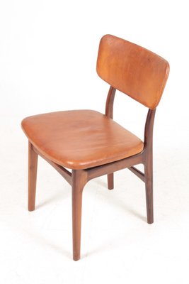 Mid-Century Side Chair in Rosewood and Patinated Leather by Gustav Bertelsen-FK-945058