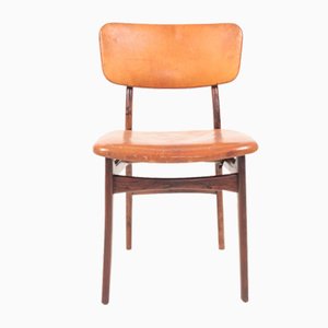 Mid-Century Side Chair in Rosewood and Patinated Leather by Gustav Bertelsen-FK-945059