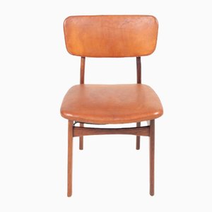 Mid-Century Side Chair in Rosewood and Patinated Leather by Gustav Bertelsen-FK-945058