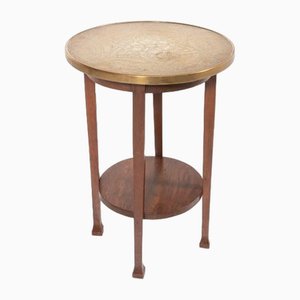 Mid-Century Side Table with Brass Top, 1960s-KMC-1808251