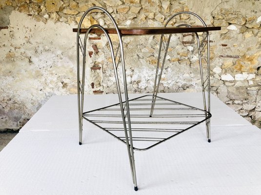 Mid-Century Side Table with Magazine Rack, 1960s-OJT-1240409