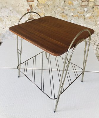 Mid-Century Side Table with Magazine Rack, 1960s-OJT-1240409