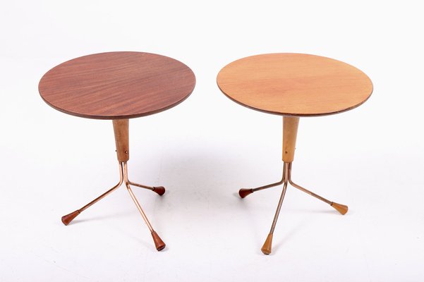 Mid-Century Side Tables in Teak and Mahogany by Albert Larsson from Alberts Tibro, 1960s, Set of 2-FK-1172420