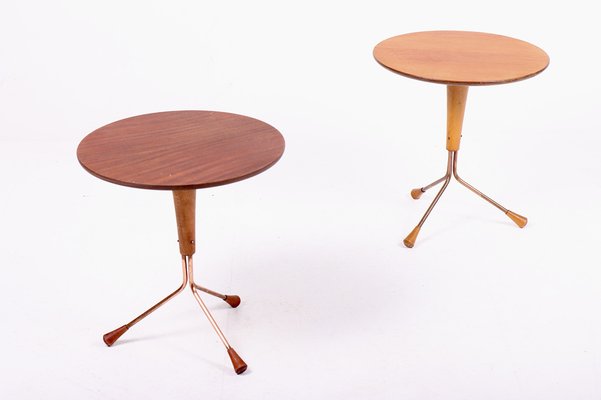 Mid-Century Side Tables in Teak and Mahogany by Albert Larsson from Alberts Tibro, 1960s, Set of 2-FK-1172420