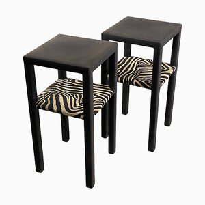 Mid-Century Side Tables with Animal Print, Set of 2-JXY-1747257