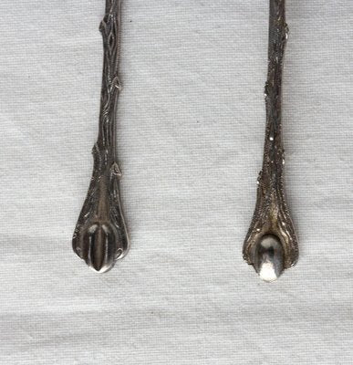 Mid-Century Silver Metal Coffee Spoons Tree-Leaf-Shaped, France, 1960s-RIU-1403206