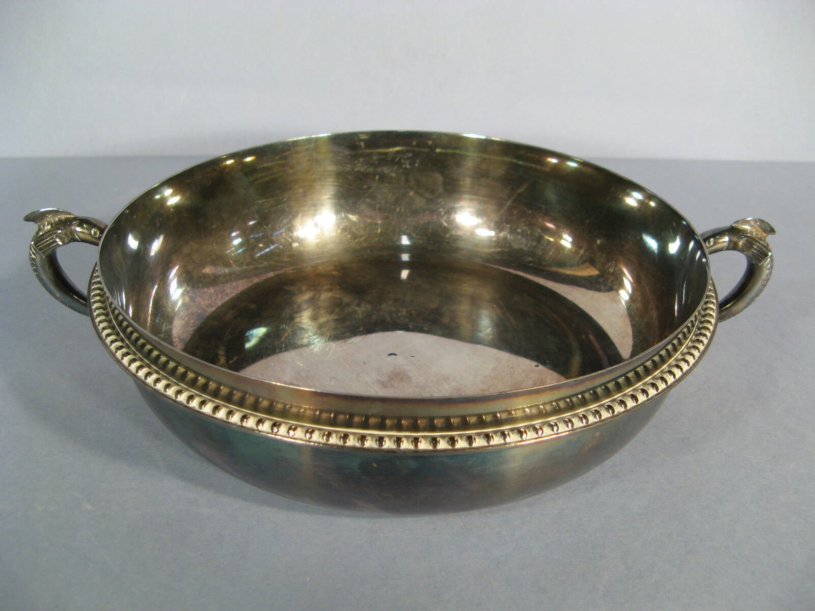 Mid-Century Silver-Plated Caviar Bowl with Sturgeon Handles, 1950s