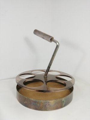 Mid-Century Silver-Plated Metal Cup Holder, Italy-HNE-1293573