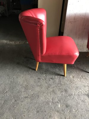 Mid-Century Sky Red Cocktail Chair, 1950s-OXJ-1723130