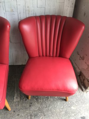 Mid-Century Sky Red Cocktail Chair, 1950s-OXJ-1723130