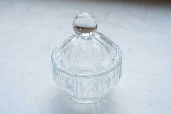 Mid-Century Small Glass Candy Jar-HYJ-777797