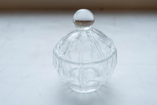 Mid-Century Small Glass Candy Jar-HYJ-777797