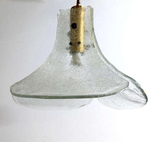 Mid-Century Smoked Glass Gingko Leaf Lamp by J.T. Kalmar for Franken KG, 1970s