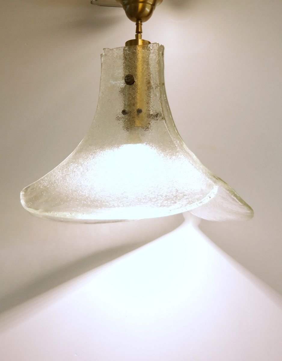 Mid-Century Smoked Glass Gingko Leaf Lamp by J.T. Kalmar for Franken KG, 1970s