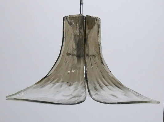 Mid-Century Smoked Glass Gingko Leaf Lamp by J.T. Kalmar for Franken KG