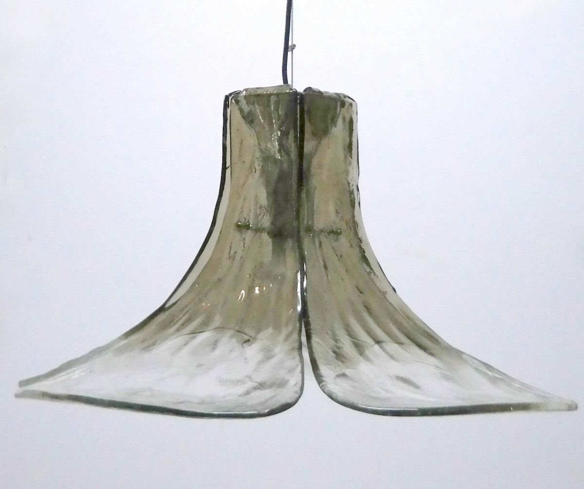 Mid-Century Smoked Glass Gingko Leaf Lamp by J.T. Kalmar for Franken KG