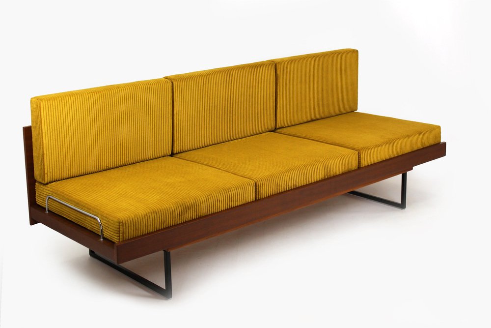 Mid-Century Sofa Daybed with Coffee Table from Interier Praha, 1960s, Set of 2