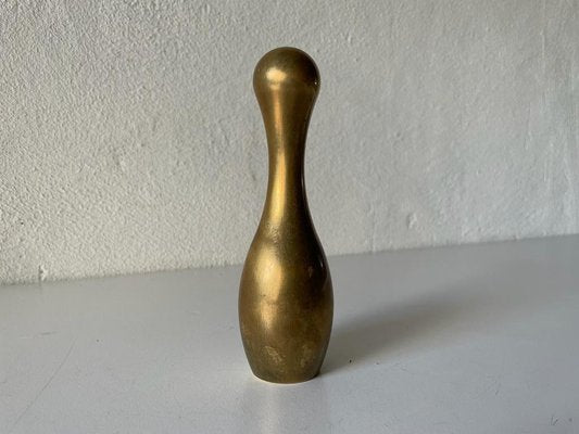 Mid-Century Solid Brass Tenpin Sculpture-RDS-1146705