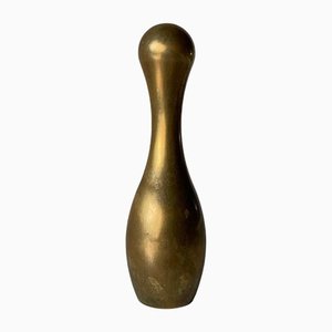 Mid-Century Solid Brass Tenpin Sculpture-RDS-1146705