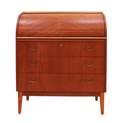 Mid-Century Solid Teak Wood Bureau, Germany, 1950-UZ-1149799