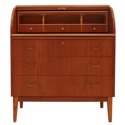 Mid-Century Solid Teak Wood Bureau, Germany, 1950-UZ-1149799