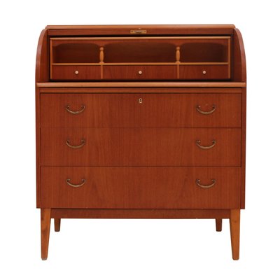 Mid-Century Solid Teak Wood Bureau, Germany, 1950-UZ-1149799