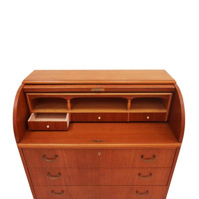 Mid-Century Solid Teak Wood Bureau, Germany, 1950-UZ-1149799