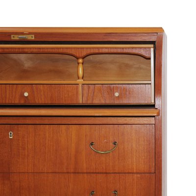 Mid-Century Solid Teak Wood Bureau, Germany, 1950-UZ-1149799