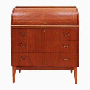 Mid-Century Solid Teak Wood Bureau, Germany, 1950-UZ-1149799