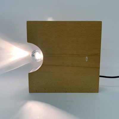 Mid-Century Solid Wood Block Table Lamp, 1970s-BGP-1325271