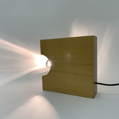 Mid-Century Solid Wood Block Table Lamp, 1970s-BGP-1325271