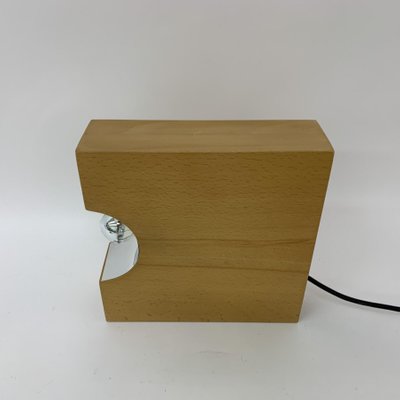 Mid-Century Solid Wood Block Table Lamp, 1970s-BGP-1325271