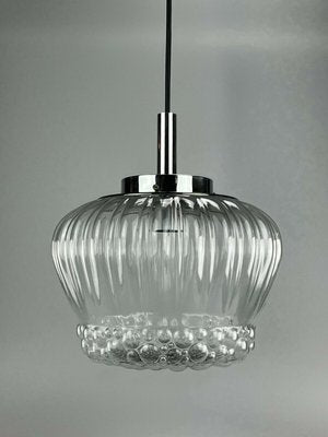 Mid-Century Space Age Ball Pendant Lamp in Bubble Glass & Chrome-EJL-1300059