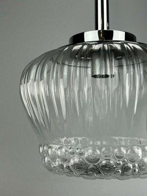 Mid-Century Space Age Ball Pendant Lamp in Bubble Glass & Chrome-EJL-1300059