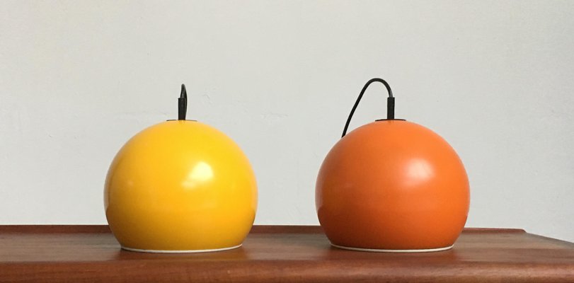 Mid-Century Space Age Ball Pendant Lamps, Set of 2-UAH-863312