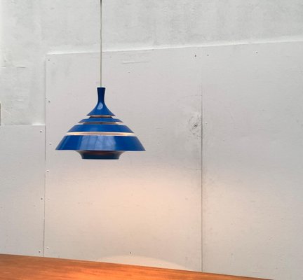 Mid-Century Space Age Blue Lamellar Pendant Lamp by Hans-Agne Jakobsson for Hans-Agne Jakobsson AB Markaryd, 1960s-UAH-1575829