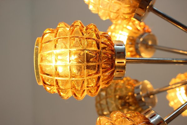 Mid-Century Space Age Brass Sputnik Pendant, 1970s-TZ-1123946