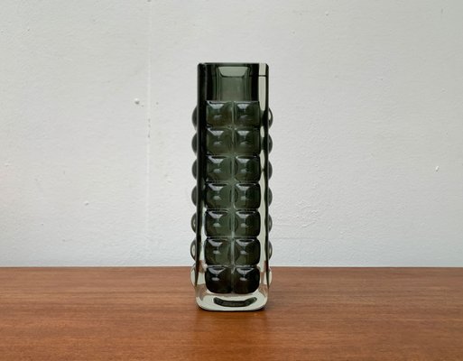 Mid-Century Space Age Brutalist Block Bubble Glass Vase by Horst Tüselmann for Ichendorf Glashütte, 1960s-UAH-1483949