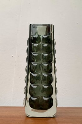 Mid-Century Space Age Brutalist Block Bubble Glass Vase by Horst Tüselmann for Ichendorf Glashütte, 1960s-UAH-1483949